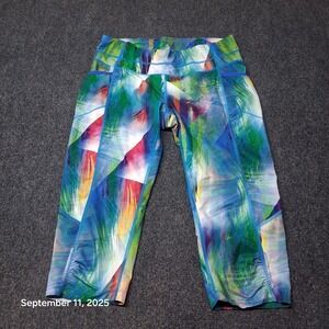 Athleta Tropea Dobby Be Free Knicker Abstract Tropical Leggings Size Small
